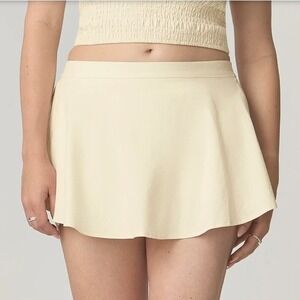 NWT Florence by Mills Cotton Blend Butter Yellow Elastic Waist Skort Size Small